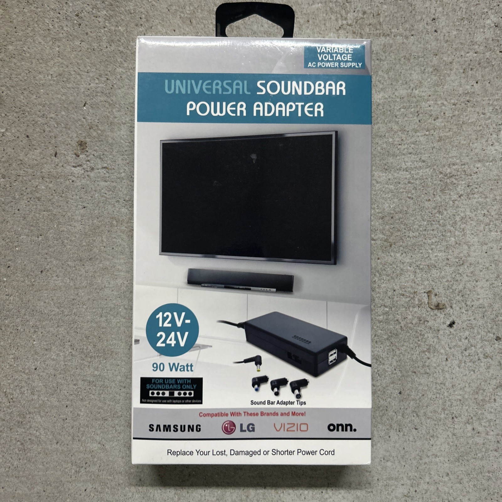 Universal Soundbar Power Adapter 12v-24v (90W) Variable Voltage AC Power Supply