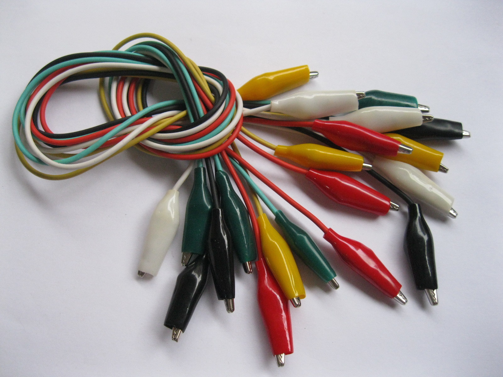 20 sets (100 pcs) 27mm Alligator Test Clip Lead 5 colors 50cm Long Small Size
