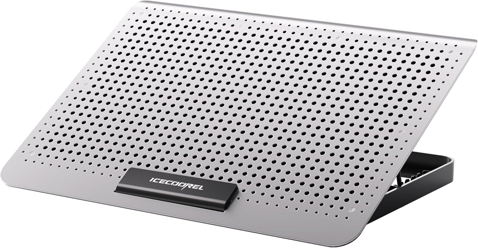 ICE COOREL Aluminum Laptop Cooling Pad, Laptop Cooler Stand with 7 Height Adjust