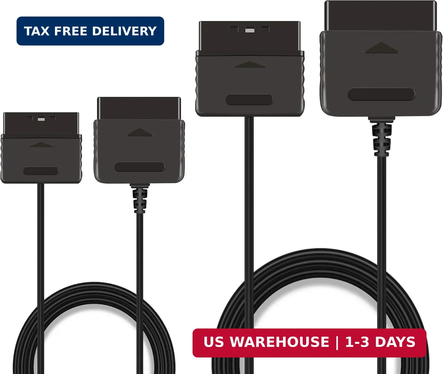 Xahpower 2Pack 6Ft Controller Extension Cable for PS2, 1.8m Controller Extension