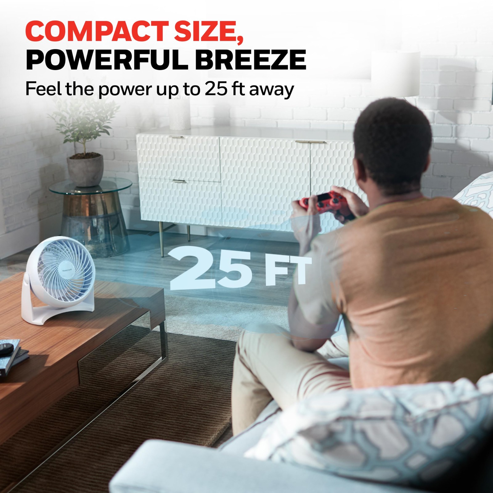 Honeywell TurboForce Air Circulator, Small Tabletop Fan, Quiet Small, White