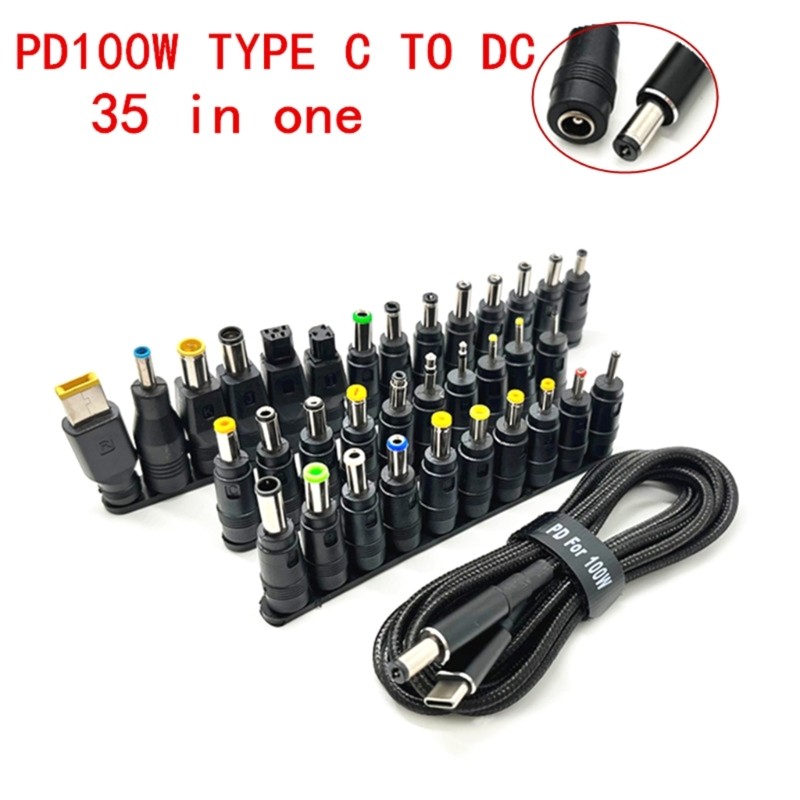 Laptop TypeC DC Adapter Power Supply Charging Converter DC Adapter Cord 34 Plugs