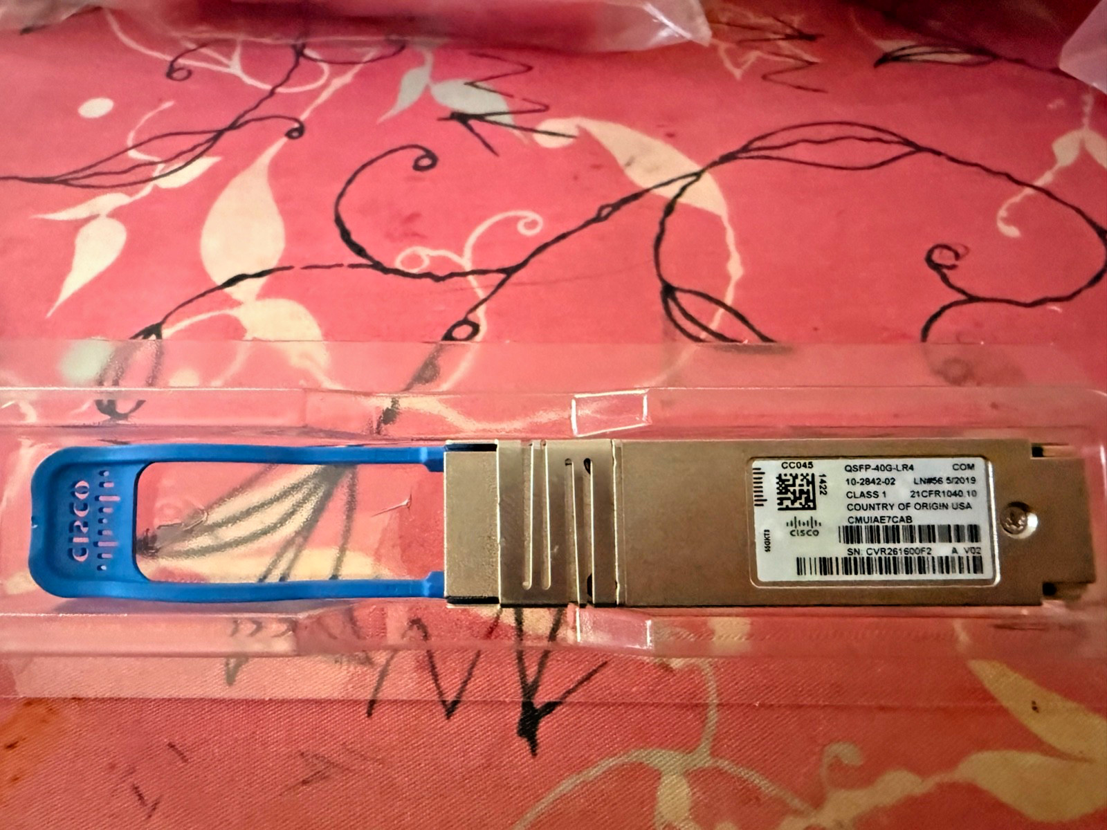 CISCO QSFP-40G-LR4 10-2842-02 QSFP+ 1310nm LC 10km GENUINE TRANSCEIVER MODULE