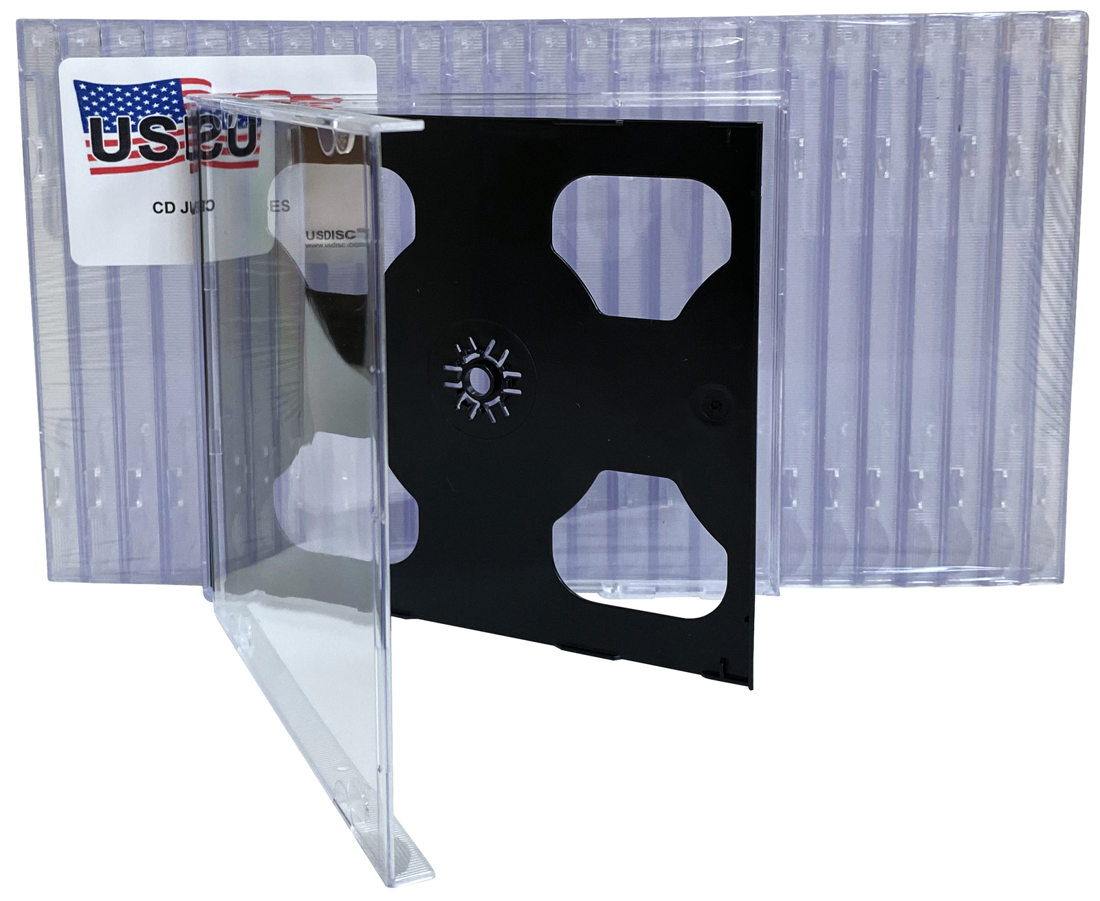 USDISC CD Jewel Cases Standard 10.4mm, Double 2 Disc (Black) Lot