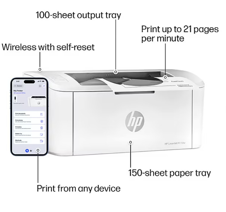 HP LaserJet M110w Wireless Black & White Printer, NEW