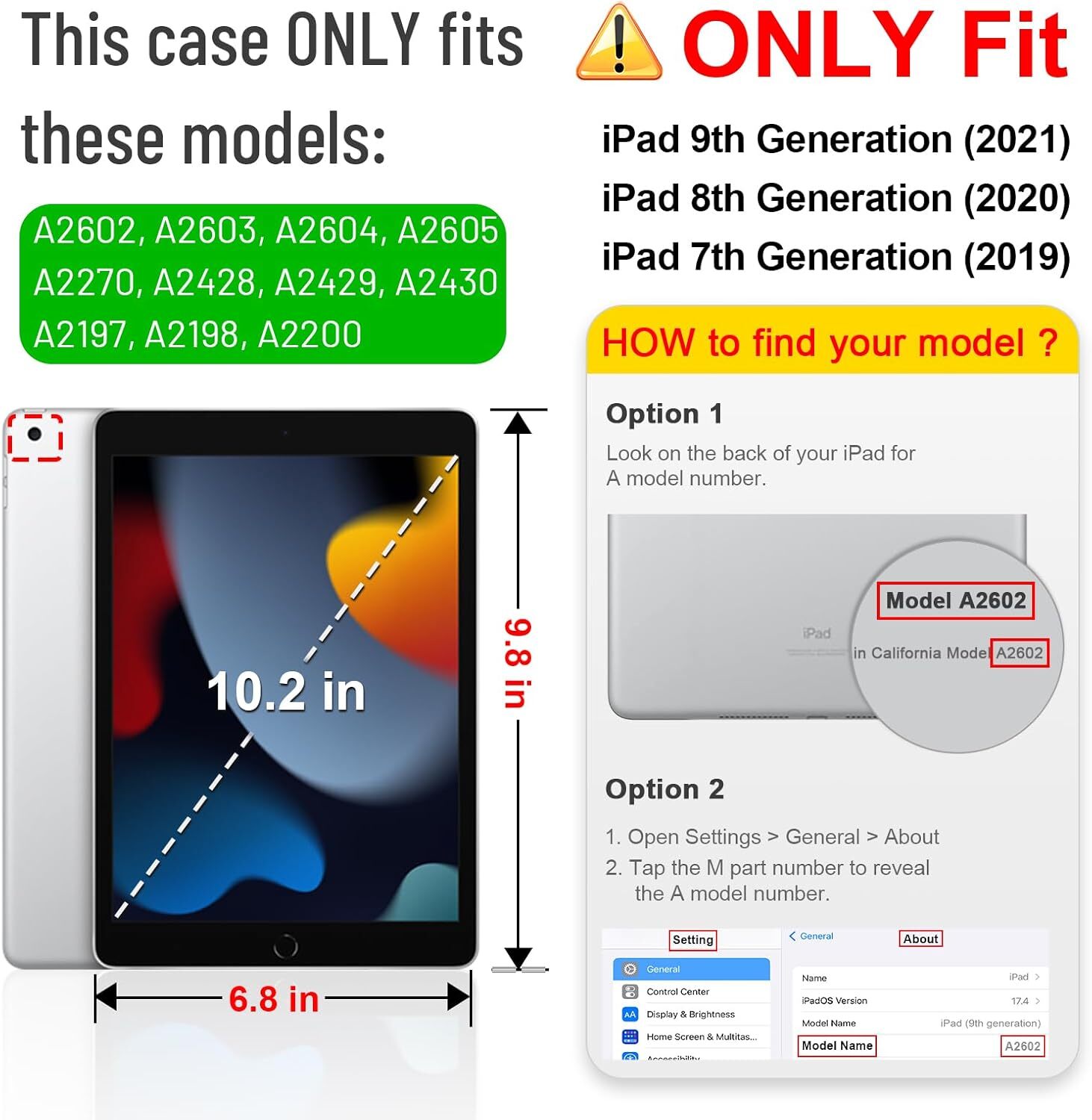 For iPad 9th Gen 2021 Multi-Angle Case Stand Cover with Pocket & Pencil Holder