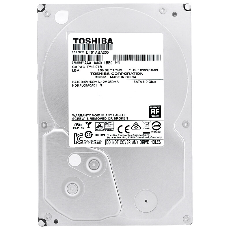 Toshiba 2TB DT01ABA200 SATA III 5700G/min 32MB 3.5” Inch Hard Drive