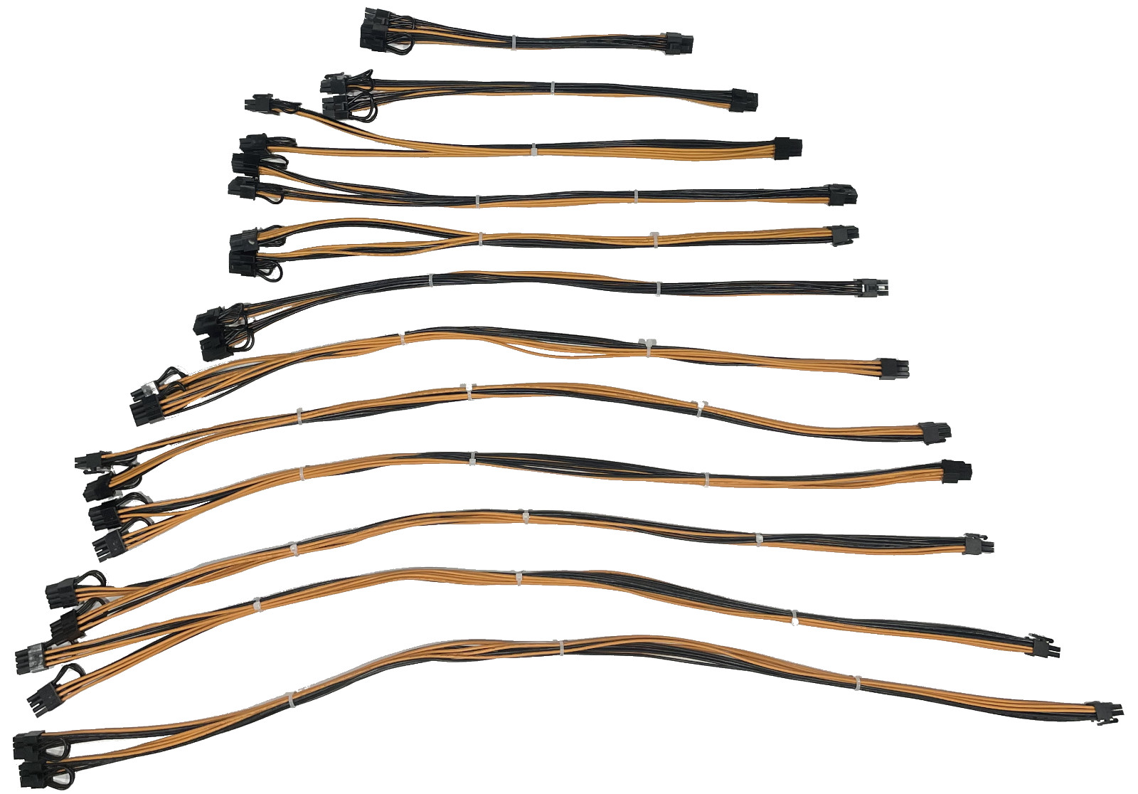 12 Cable Kit for X12 Octominer Dual 6+2 Pin PCI 16 AWG
