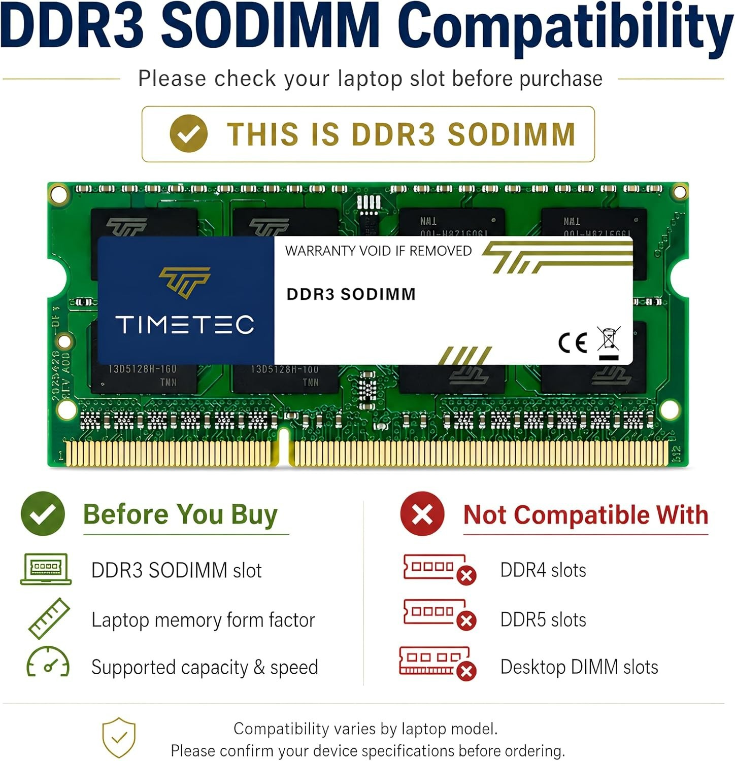 4GB Low Voltage 1333MHz Laptop RAM – SODIMM Upgrade 1.5V / 1.35V Dual Rank