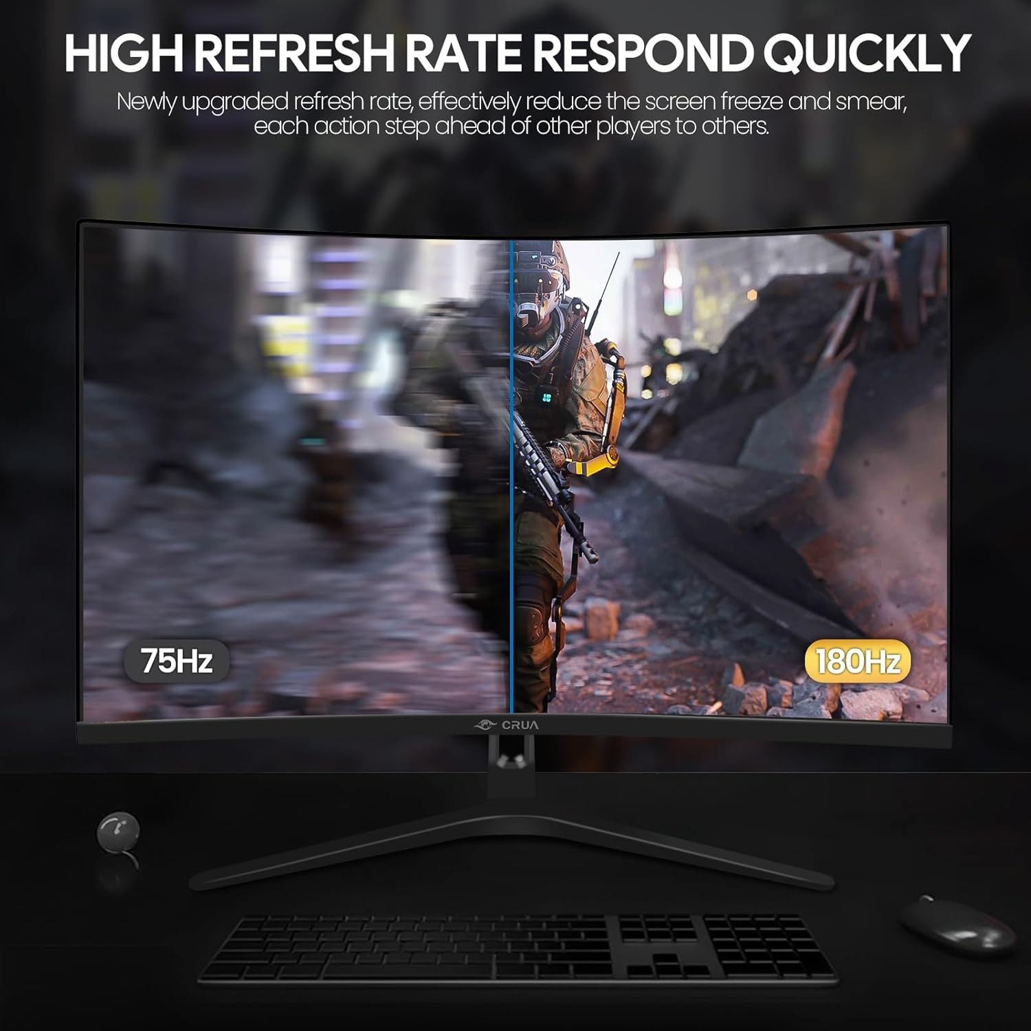 Sleek 27″ Curved Gaming Monitor 180Hz FHD 250cd/m Brightness