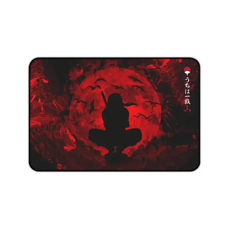 Anime Shinobi Desk Mat – Blood Moon Red Gaming Mouse Pad