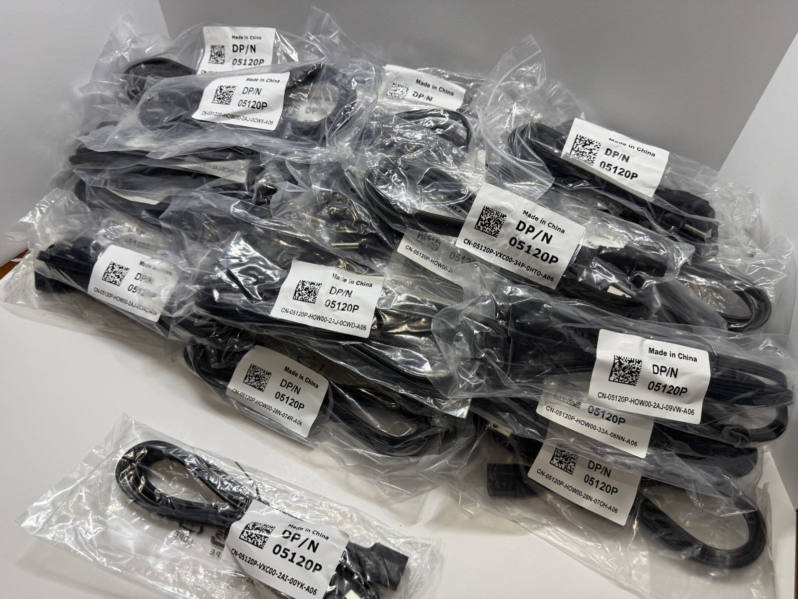 LOT OF (50) Dell DP/N 05120P 3-Prong AC Power Cords Cable 6FT BRAND NEW