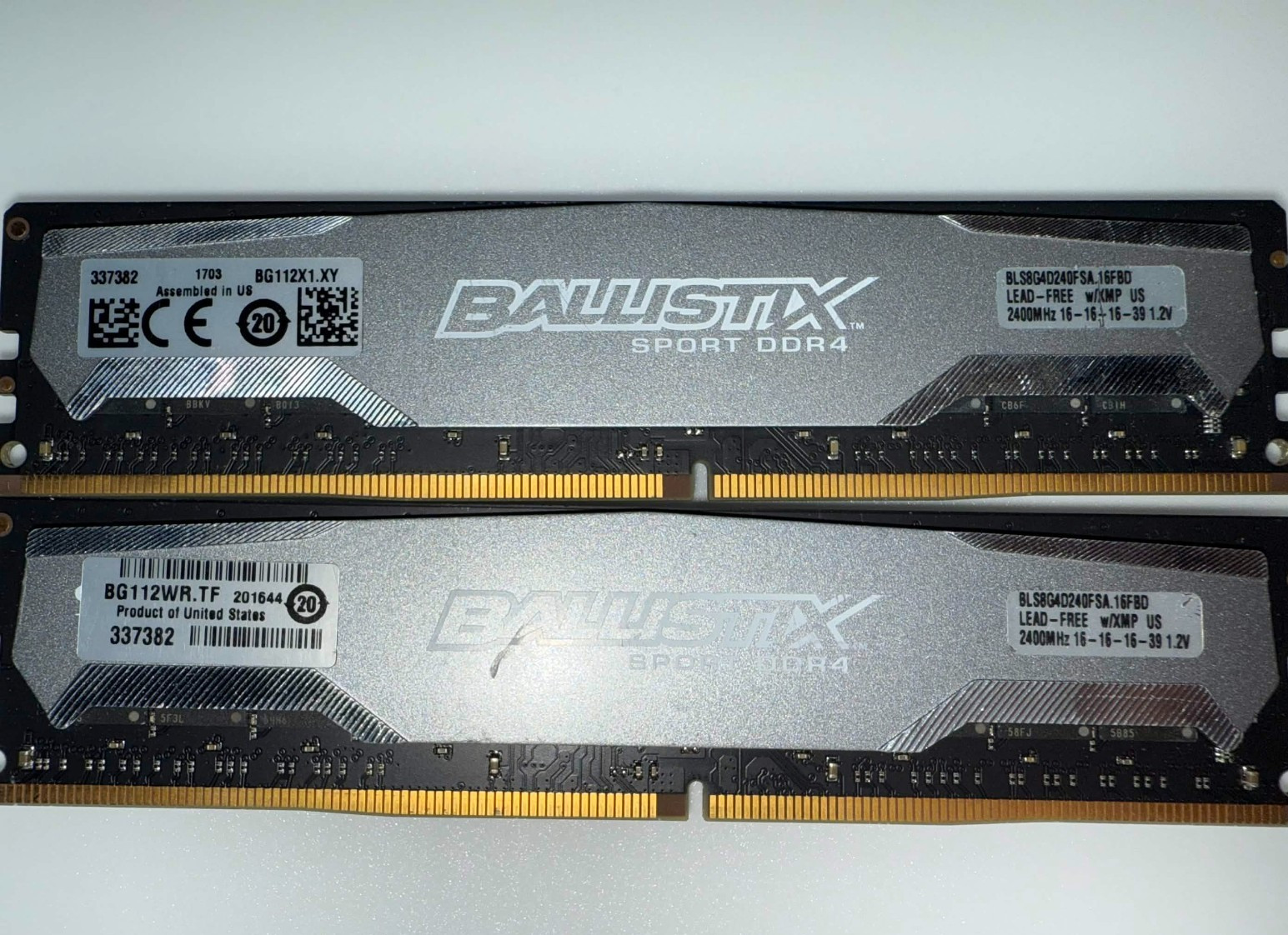 BALLISTIX SPORT DDR4 16 GB (2×8 GB) PC4-2400T Desktop RAM | Tested & Working