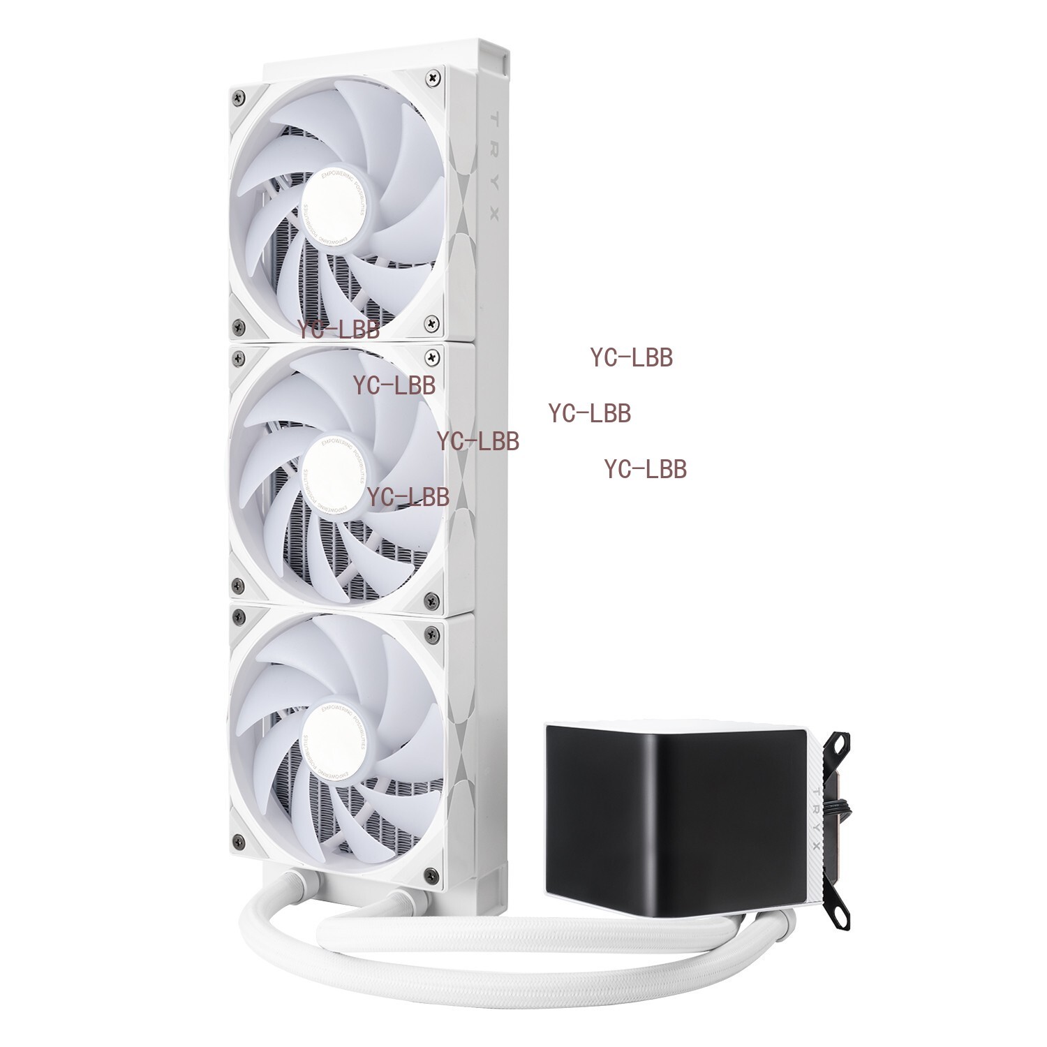 TRYX PANORAMA 360mm ARGB White Liquid Cooler With Curved Amoled Display Asetek 8
