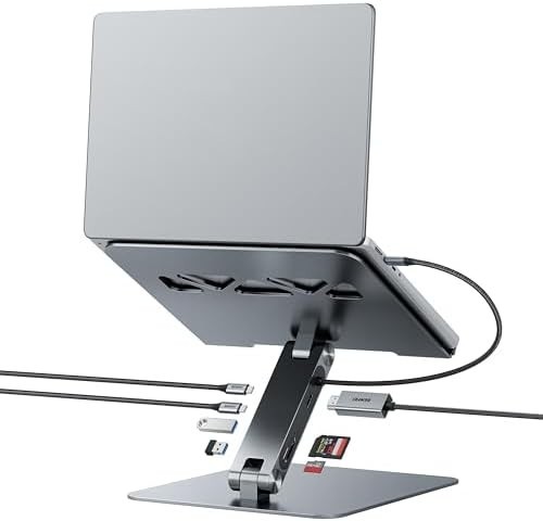 BENFEI Laptop Stand with USB C 7in1 Docking Station,HDMI 4K@60Hz,1*SD 1*Micro…