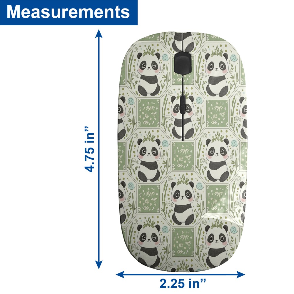 Pandas Wreaths Light Pattern, Optical Wireless Mouse, Desktop Laptop Mice
