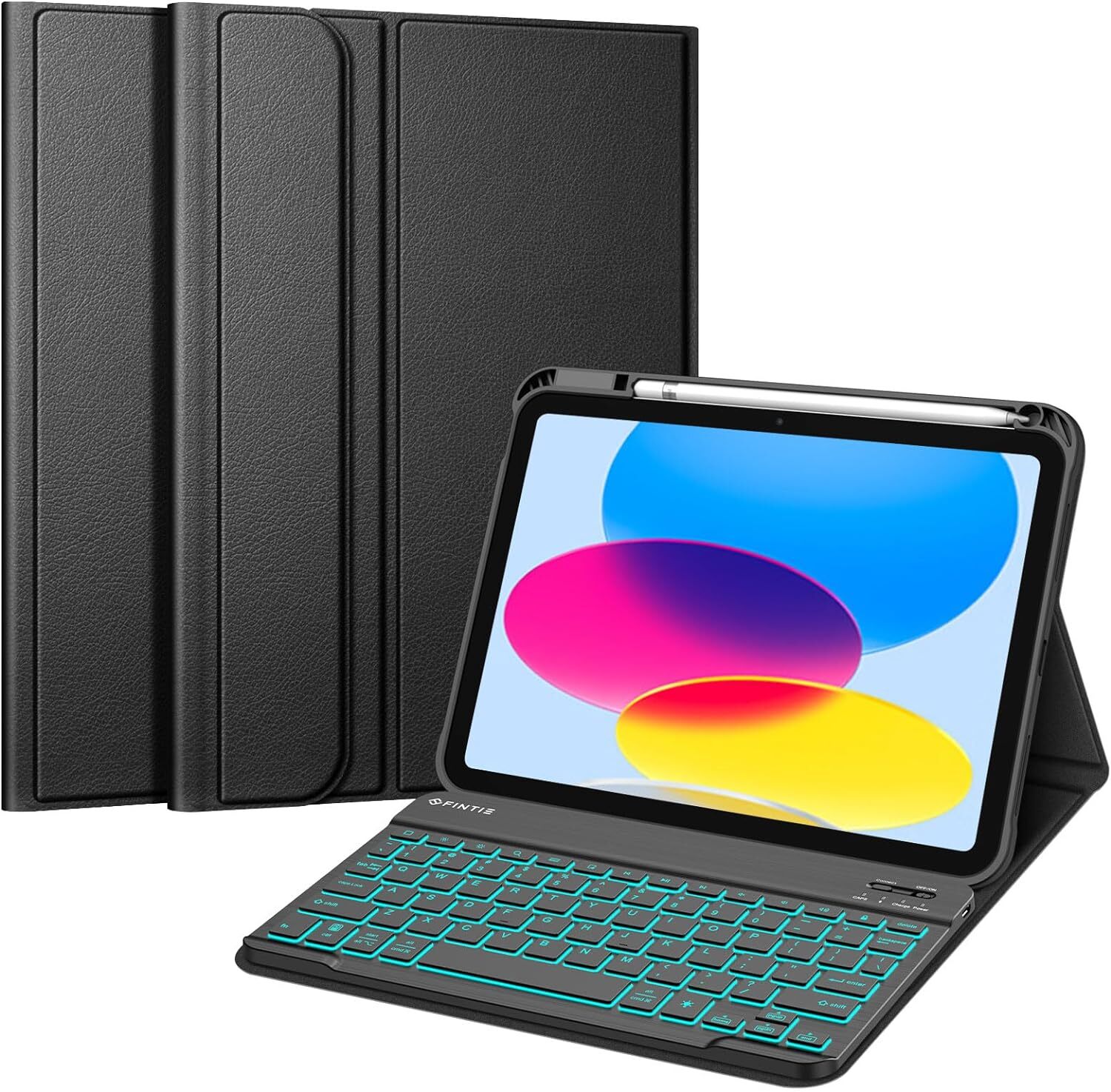 Backlit Keyboard Case for iPad 10th Gen 10.9 Inch 2022 Soft TPU Back Stand Cover