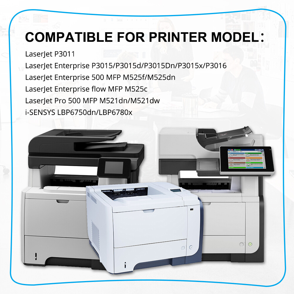 10PK CE255A Toner Fit for HP LaserJet P3011 P3015n P3015X 500 MFP M521DN Printer