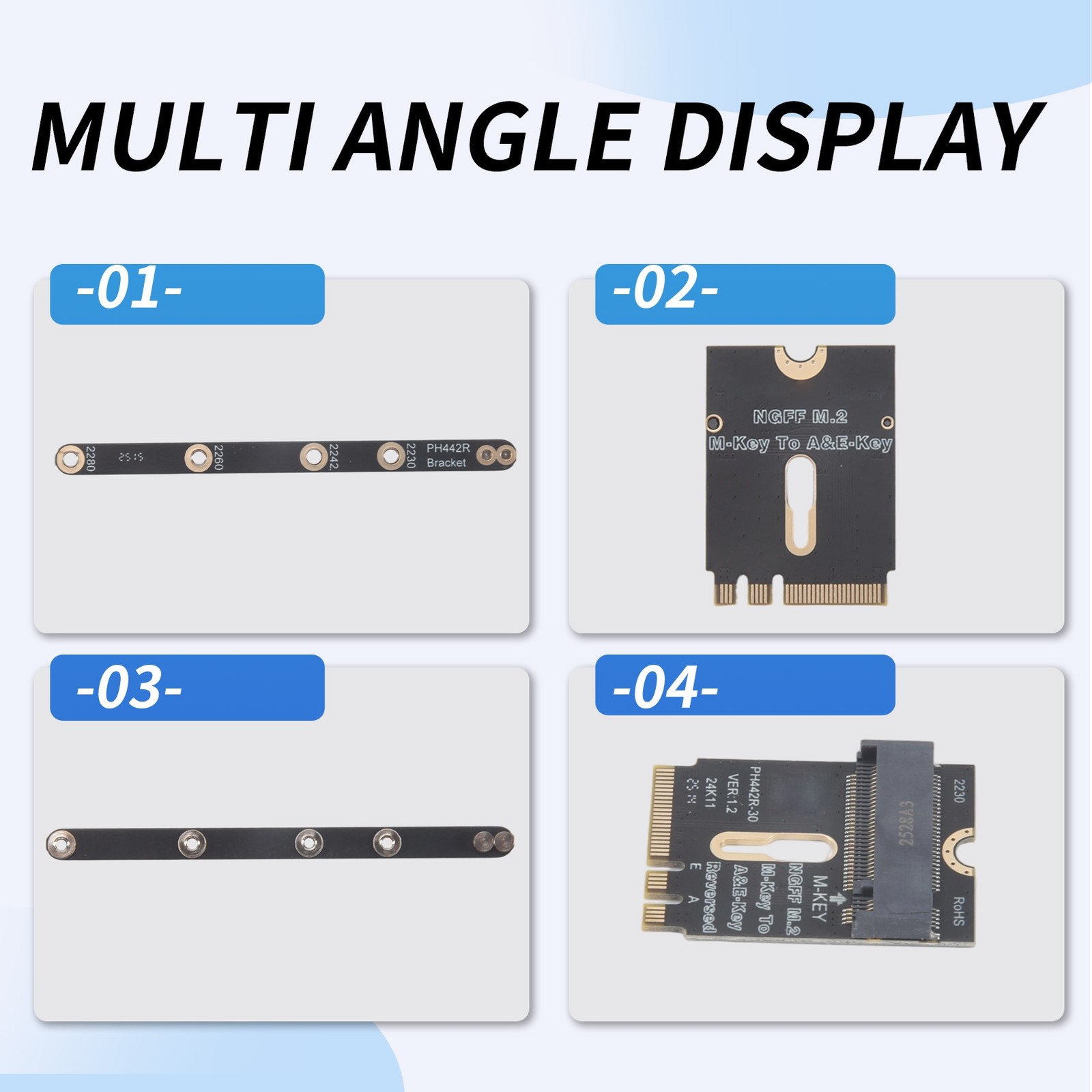 M.2 Wifi Adapter M.2 Wifi to Nvme SSD Adapter PCIe4.0 to M2 NGFF Key A+E8093