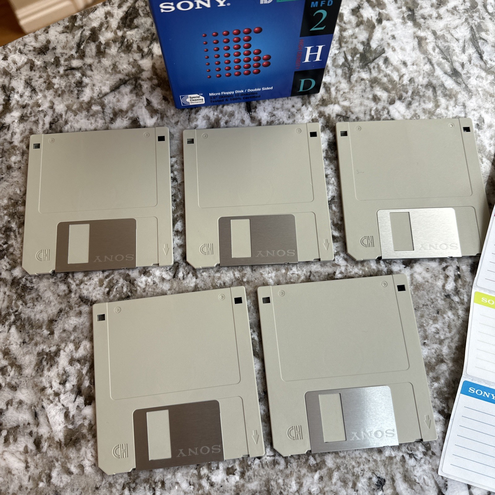 Sony 1.44MB 3.5″ Floppy Disks 2HD IBM Formatted Vintage Floppy Diskettes 5 Pack