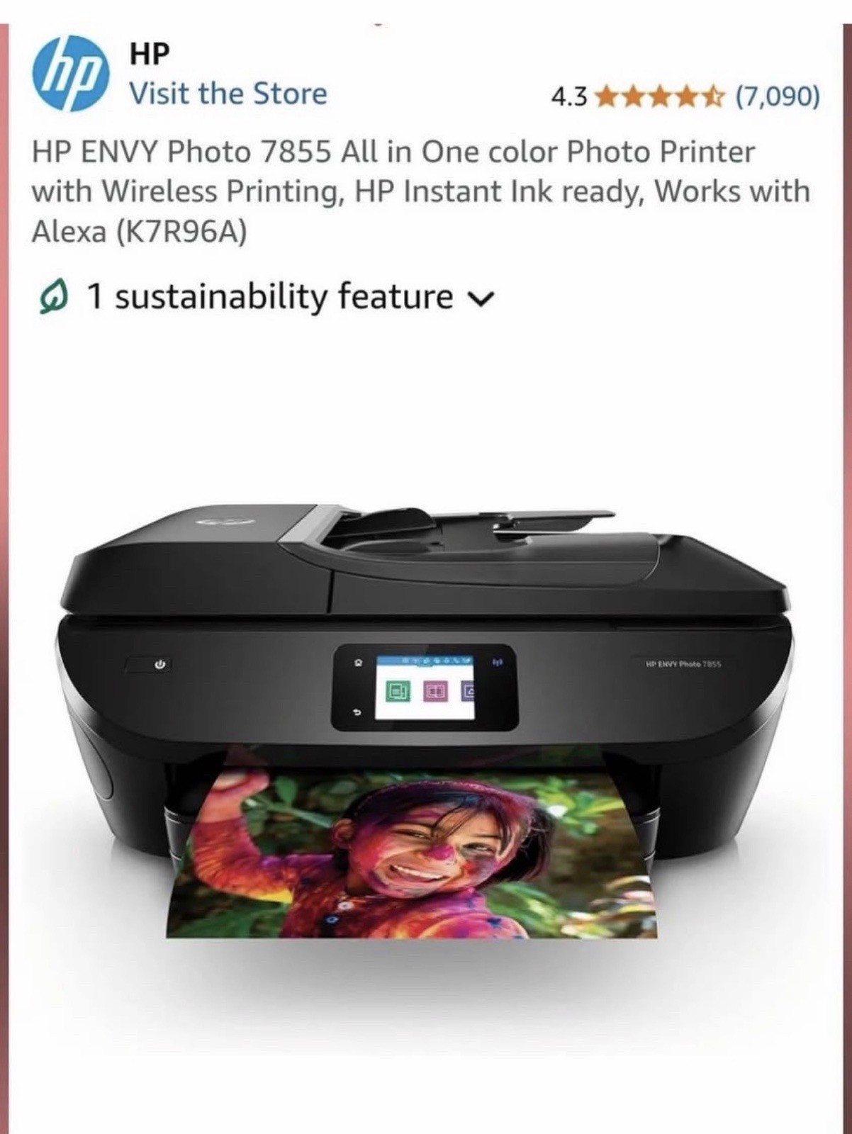HP ENVY Photo 7855 All in One color Photo Printer with Wireless Printing Alexa