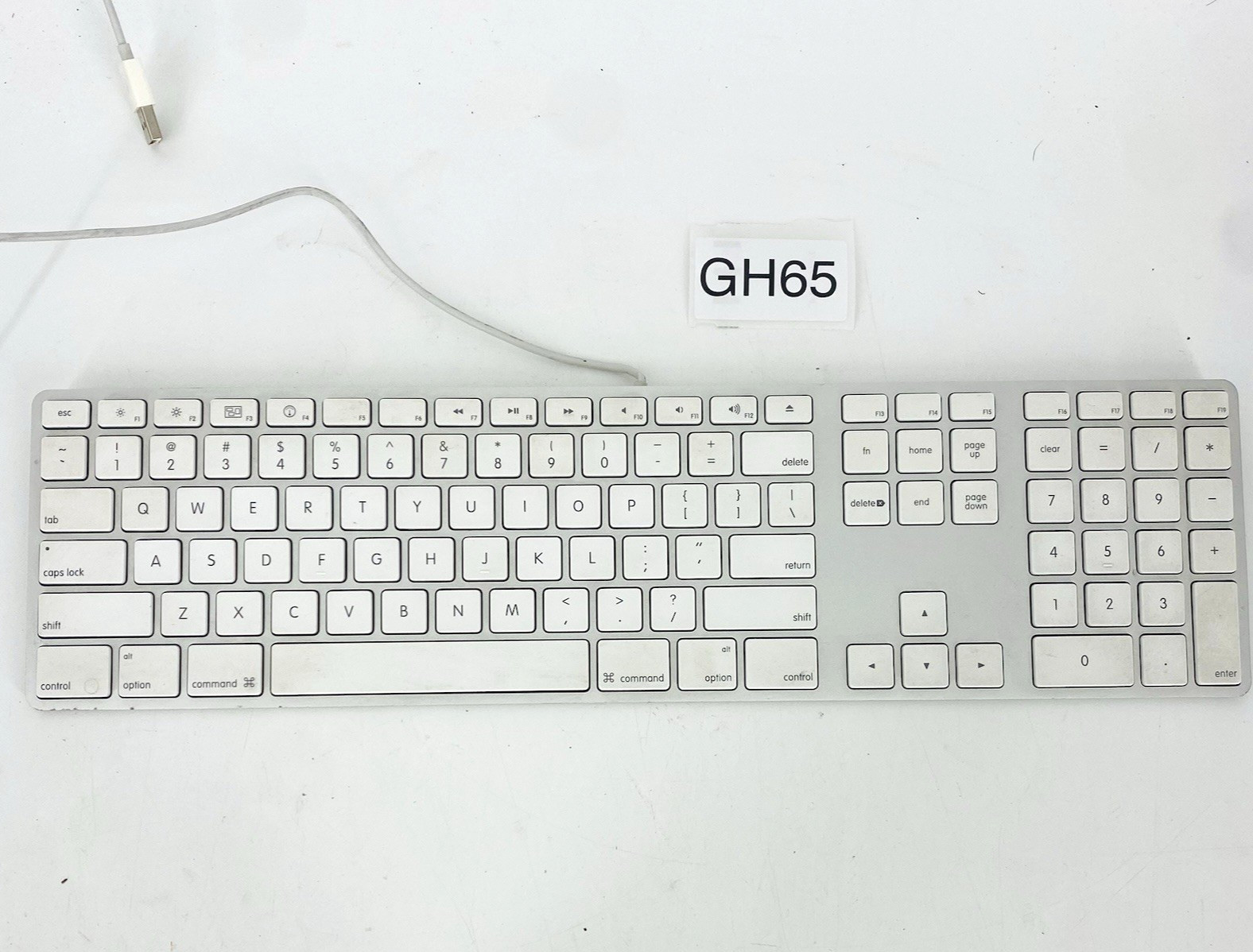 Apple Mac Genuine USB Keyboard White Silver Wired Keyboard A1243 Aluminum