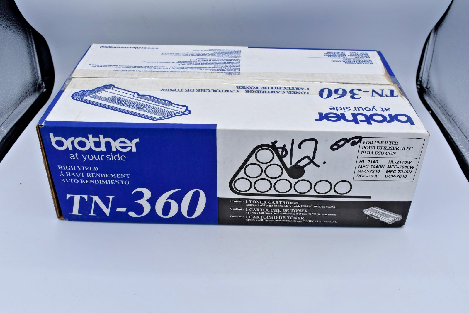 Brother Genuine TN360 High Yield Black Toner Cartridge W/ Appx 2,600 page yield
