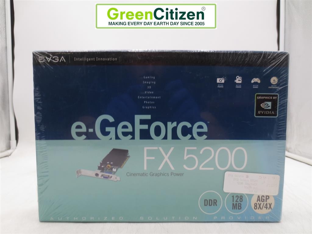 EVGA e-GeForce FX 5200 128-A3-N303-L2 128MB PCI Video Card – New Sealed