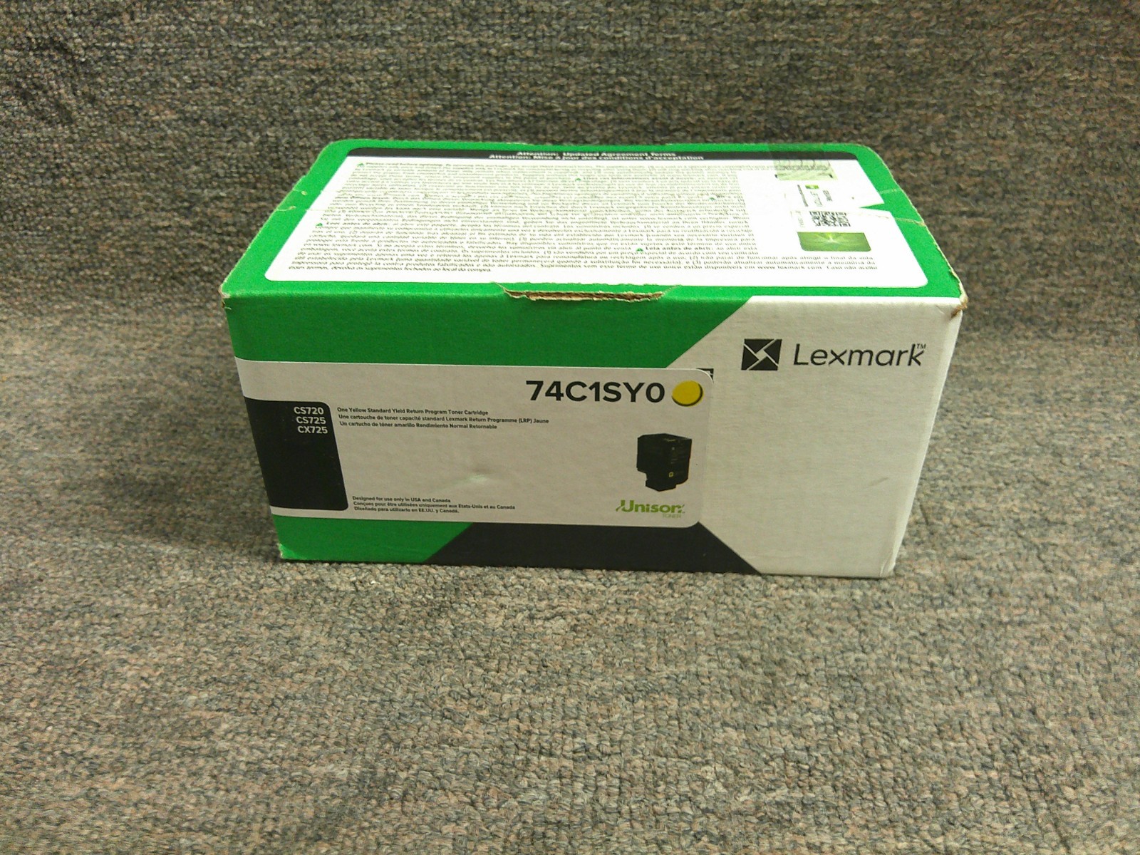 74C1SY0 New! Genuine Lexmark Yellow Toner Cartridge CS720 CS725 CX725 series
