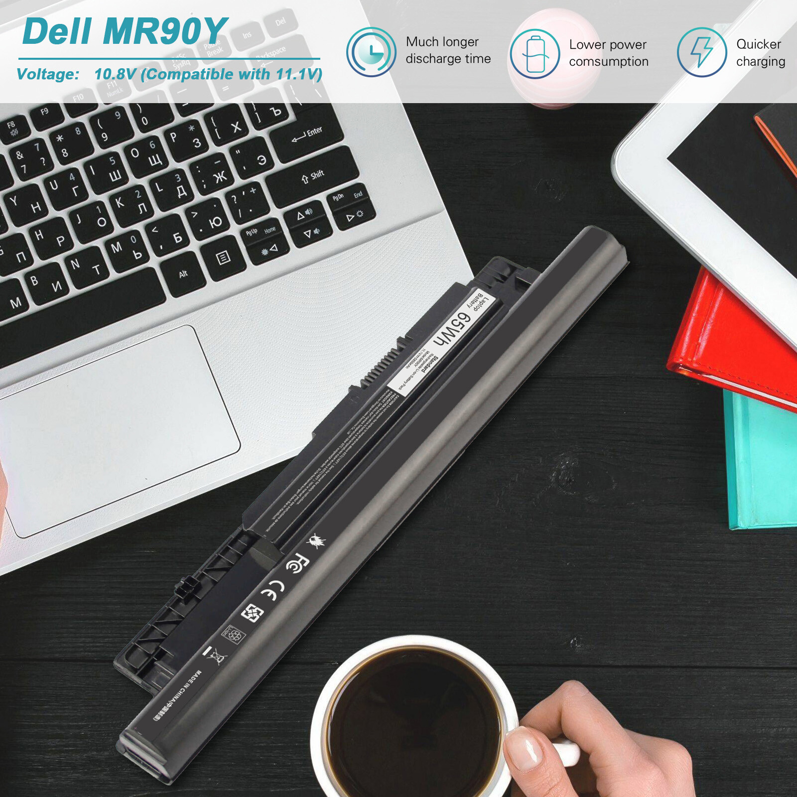 For Dell Inspiron15 3878 3521 3531 P40F 0MF69 24DRM 6Cell 5200mAh Battery