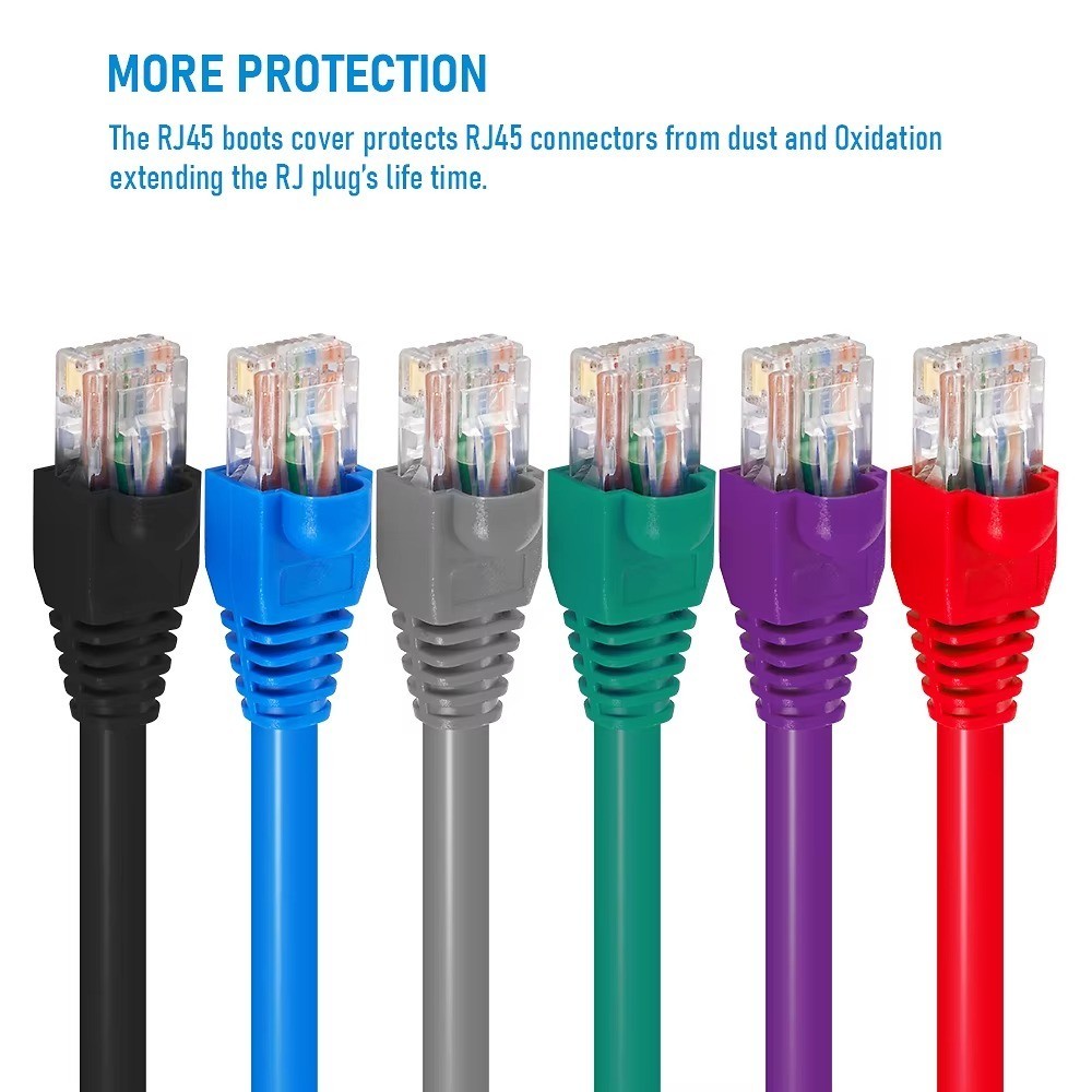 Mixed Color Ethernet Network Cable Strain Relief Boots Cable Conector Plug Cover