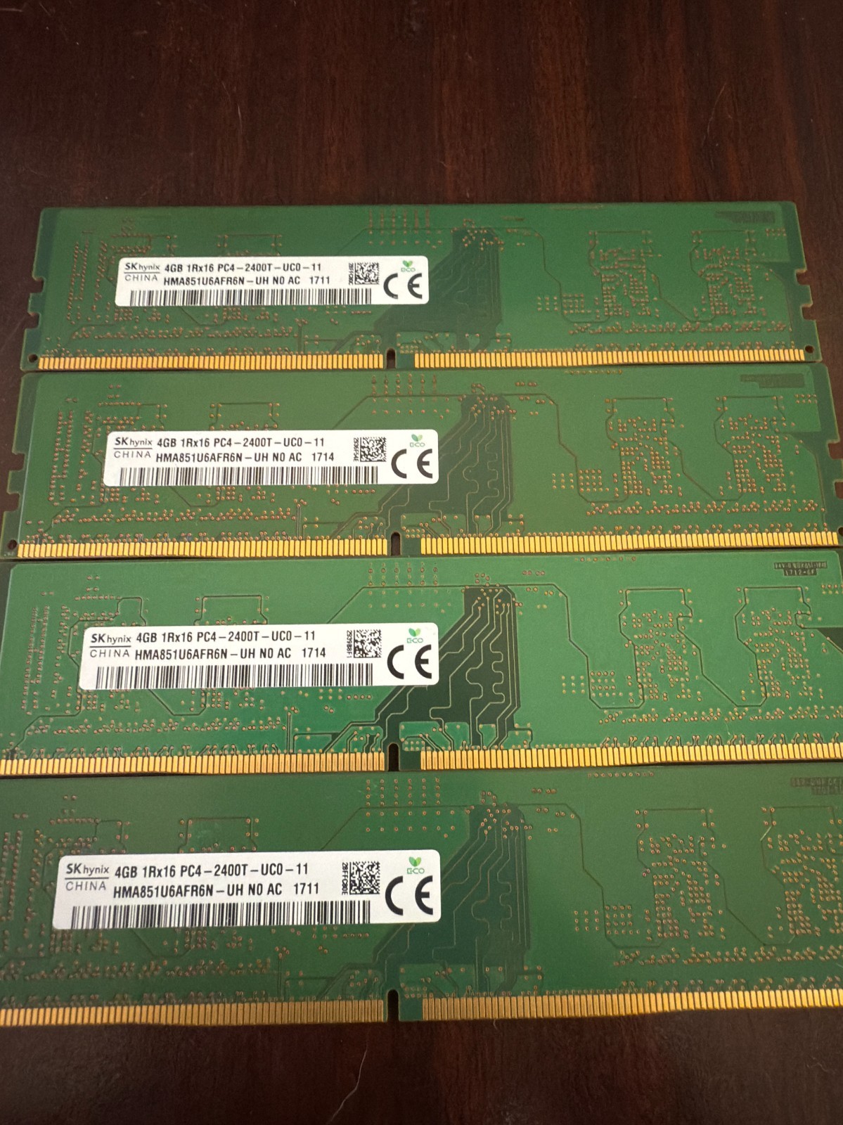 Desktop RAM 16GB (4 x 4GB) DDR4 – SK hynix 1Rx16 DDR4 DIMM PC4-2400T-UC0-11