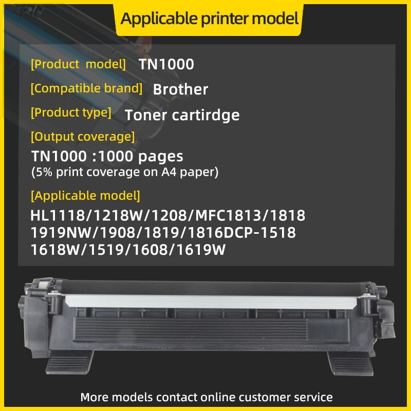 New compatible Brother TN1000 toner cartridges for MFC-1810/1815/1816 DCP-1510
