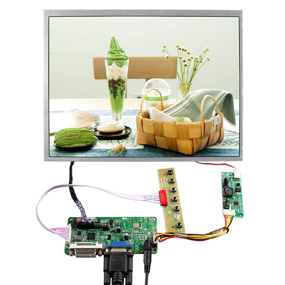 DVI VGA LCD Controller Board 12.1in 800X600 450nit LED Backlight IPS LCD Panel