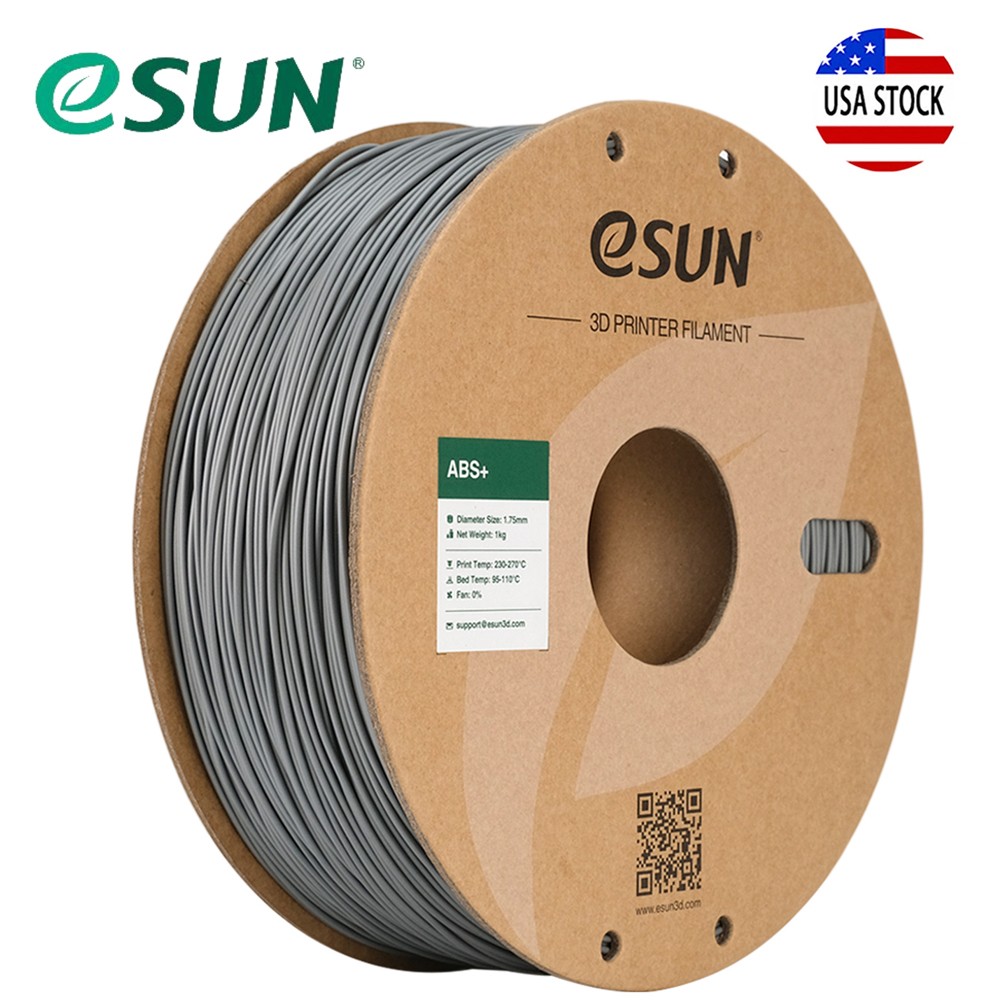 eSUN ABS+ 3D Printer Filament 1.75mm 1kg/Spool ABS Plus for 3D Printers Sliver