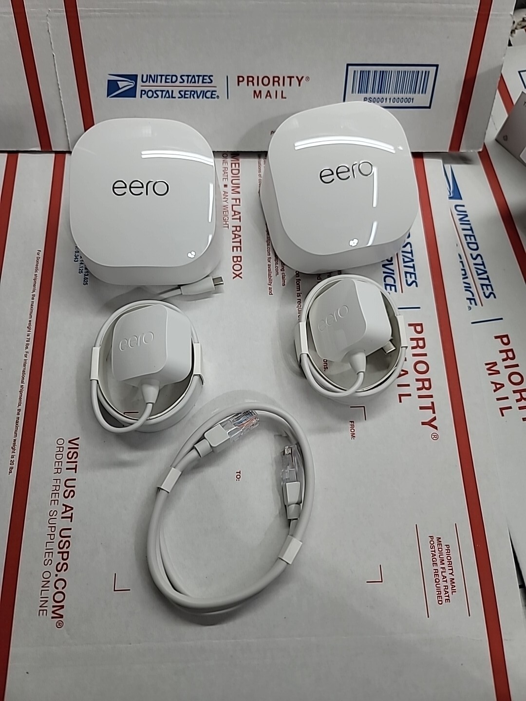 2x eero 6+ plus 2 pack 5g/2.4g Mbps 2 Port Wireless Router – R010211 *NEW*