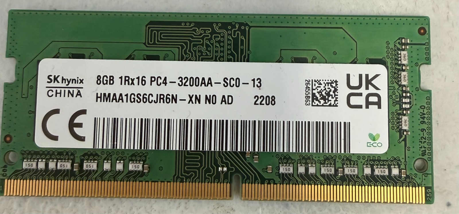SK Hynix 8GB 1Rx16 PC4-3200AA (HMAA1GS6CJR6N-XN) DDR4 Laptop ram