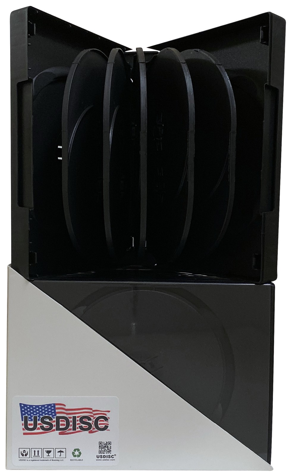 USDISC DVD Cases Chubby 39mm Economy, Duodecuple 12 Disc (Black) Lot