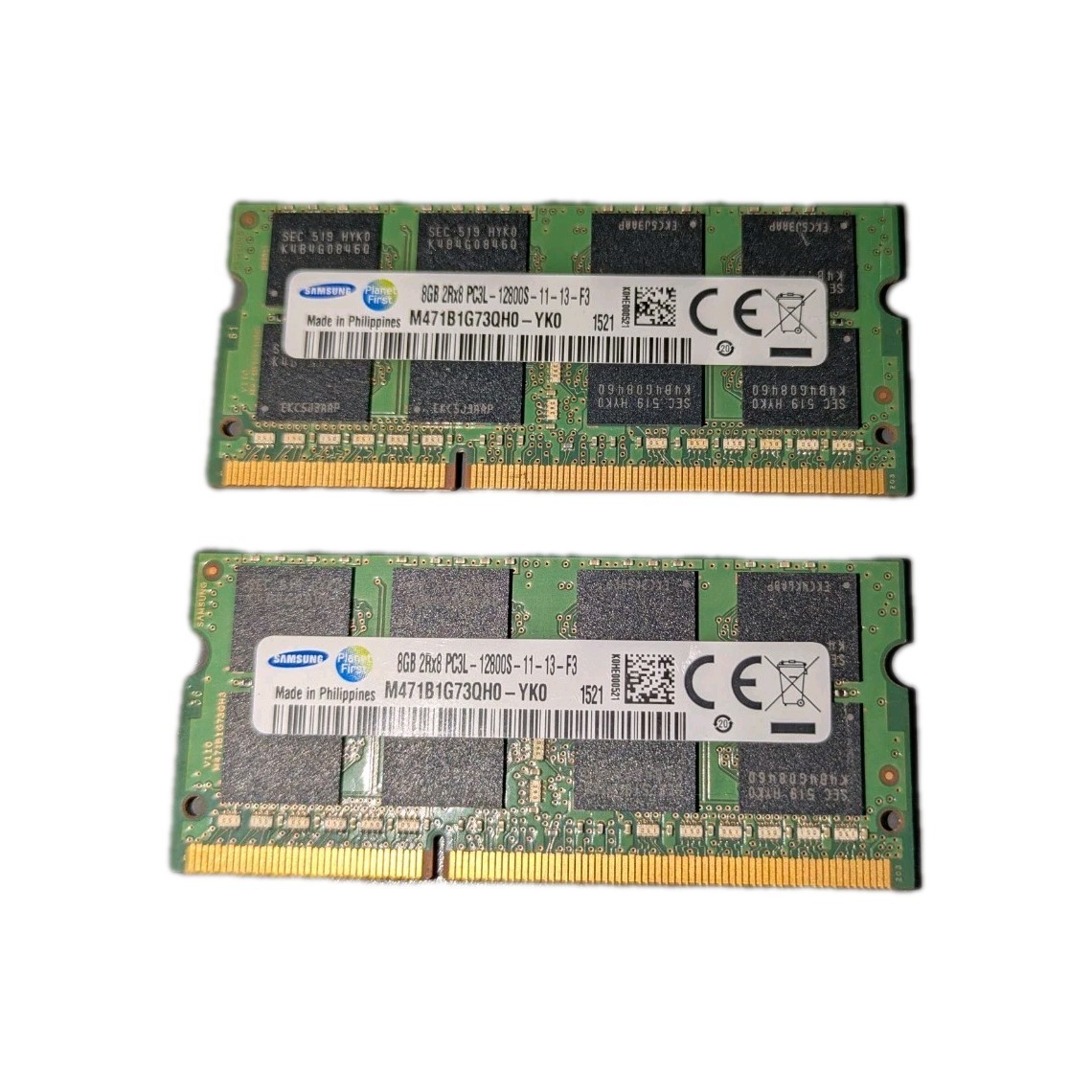 2x Samsung 8GB 2rx8 pc3l-12800s-11-13-f3 Memory Modules
