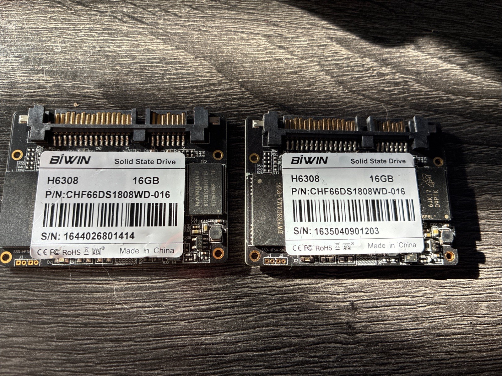 Lot of 2 BIWIN H6308 CHF66DS1808WD-016 16 GB SATA III 1.8 in Solid State Drive