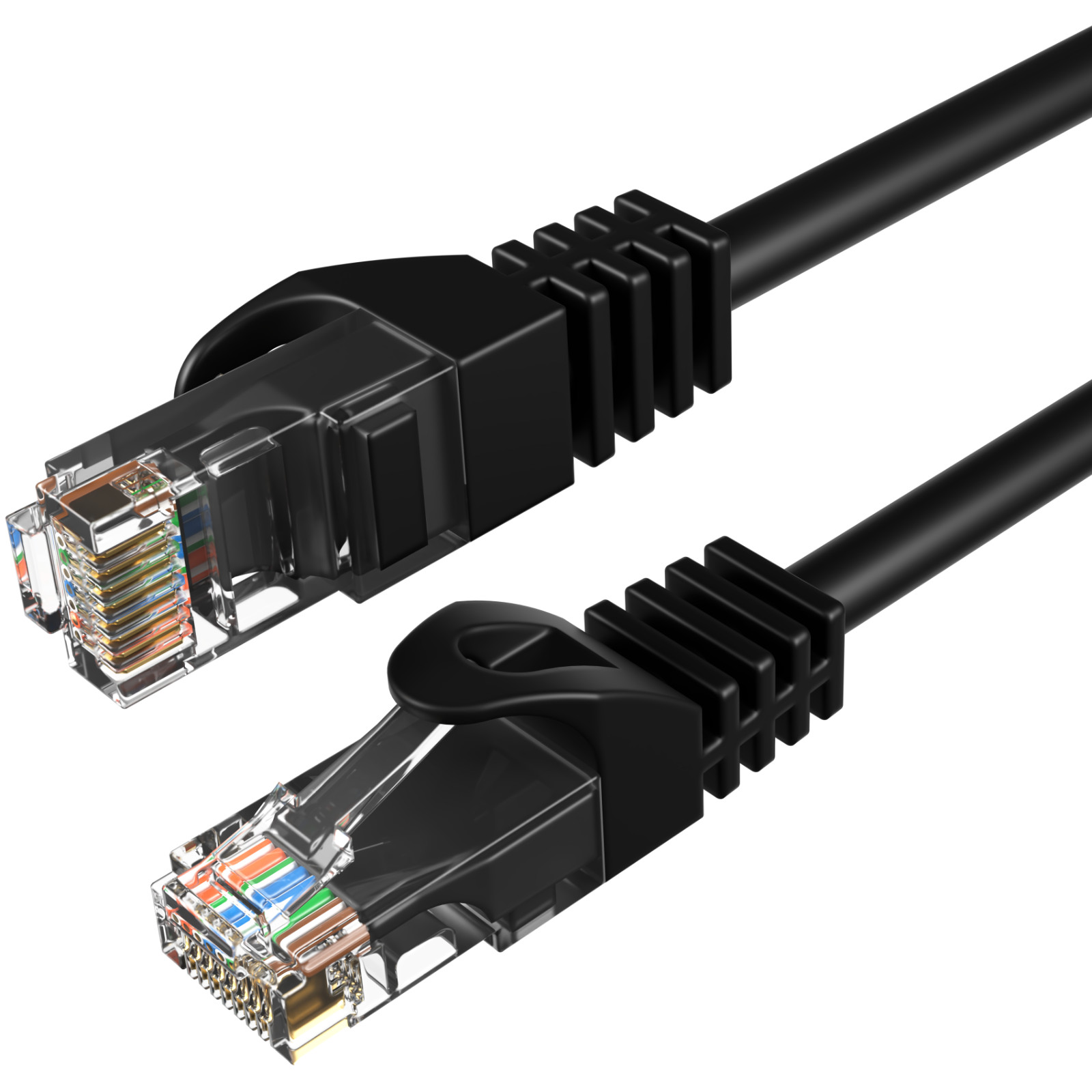 Cat5e Ethernet Patch Cord LAN Network Cable RJ45 UTP 1.5FT – 20FT Pack Lot Black
