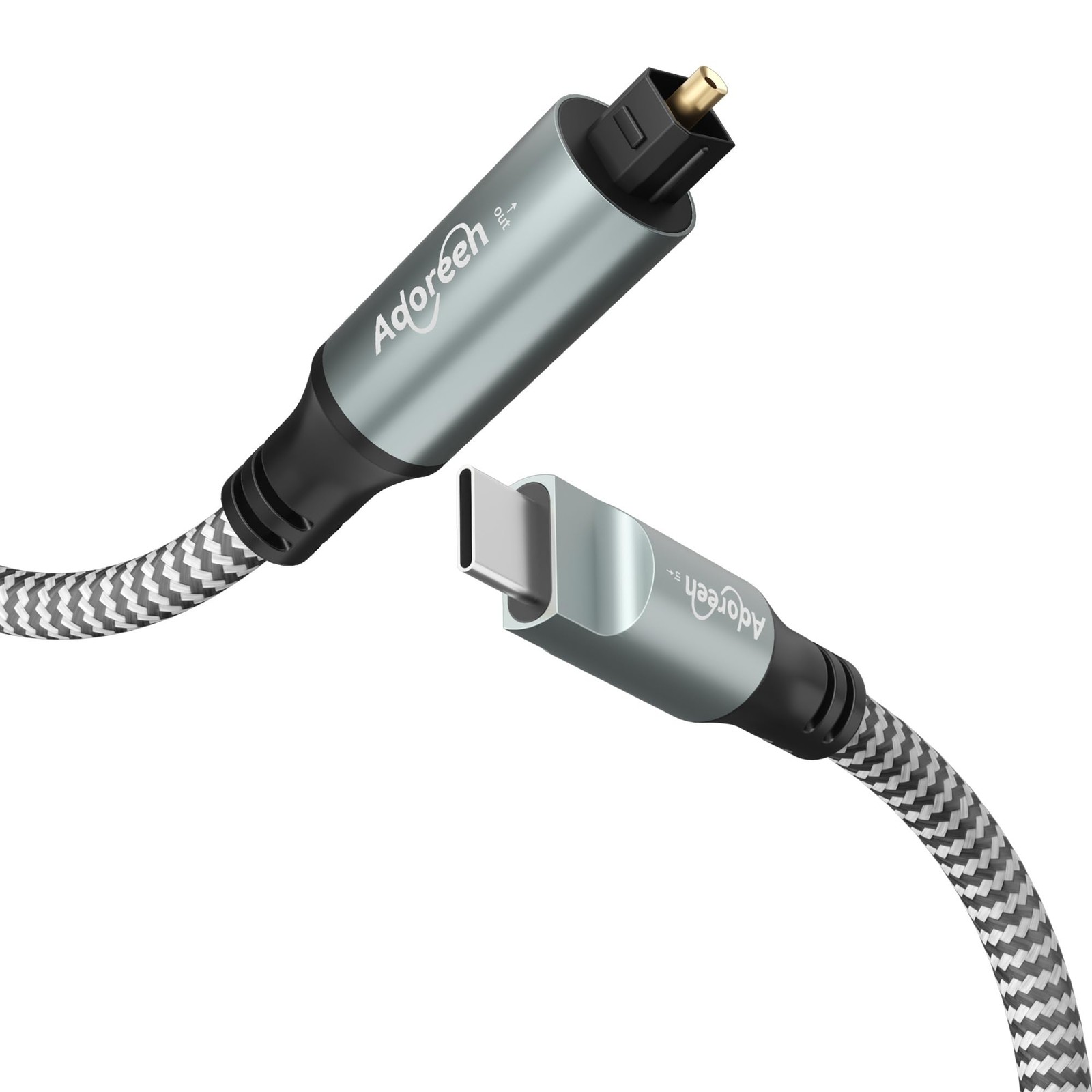 Adoreen Unidirectional USB C to Toslink Digital Optical Audio 10FT, Black