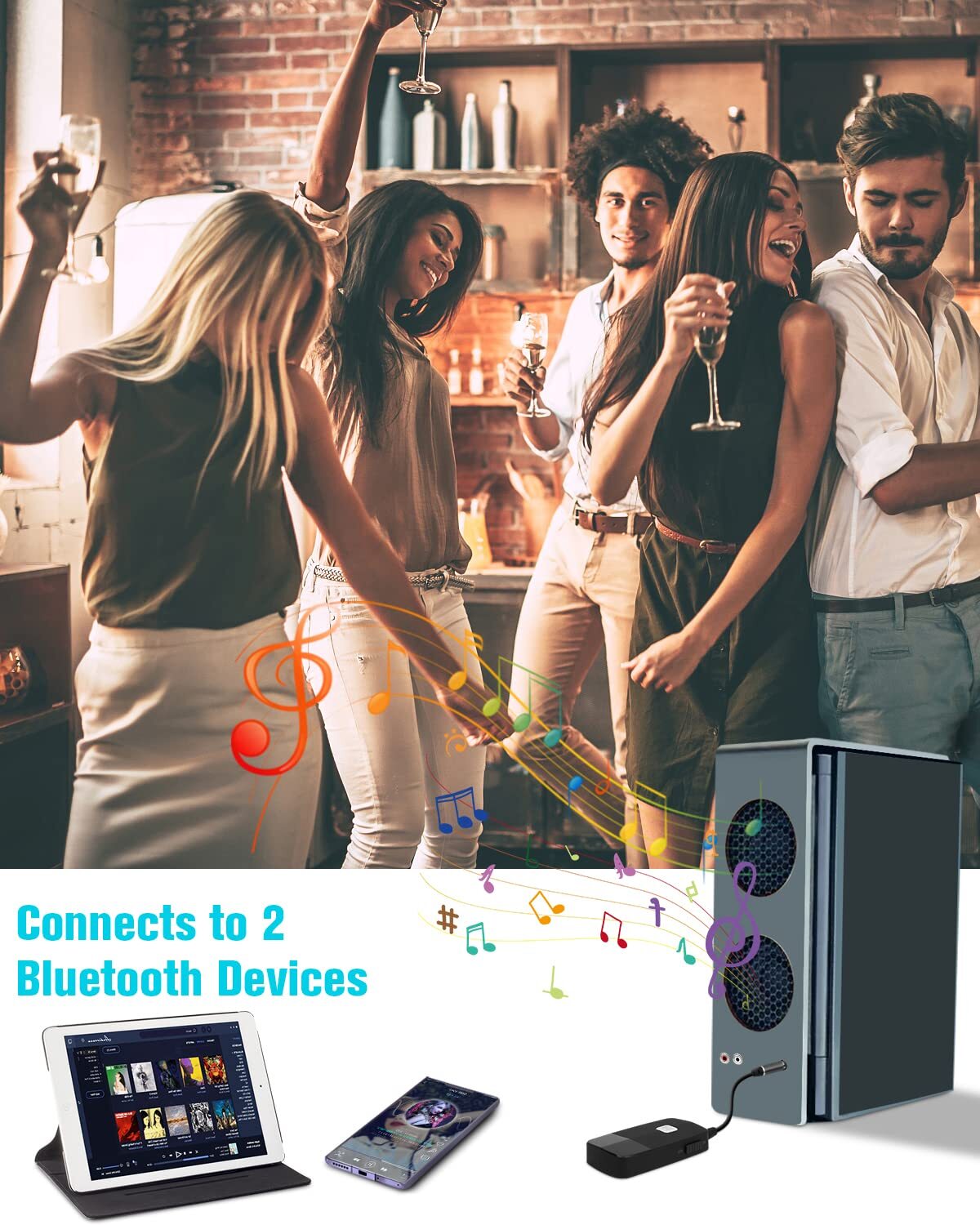 Upgraded Bluetooth 5.4 Receiver For Speaker Wireless Audio Adapter For Home Audi