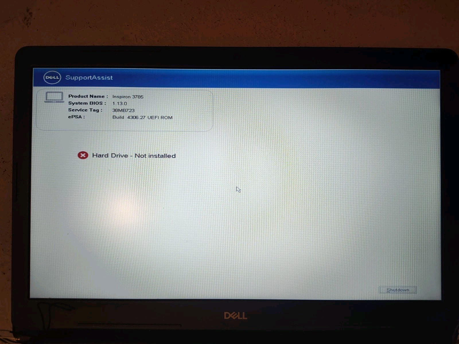 Dell Inspiron 3785 17.3″ 1600×900 Laptop Matte LCD Screen Assembly W/Hinges