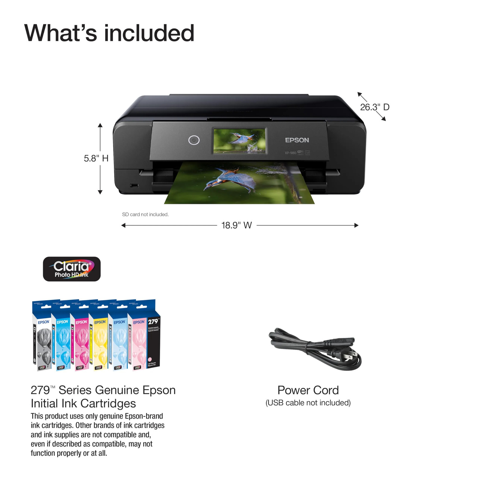 Epson Expression Photo XP-980 Wireless Wide-Format Printer Scanner Copier 11×17