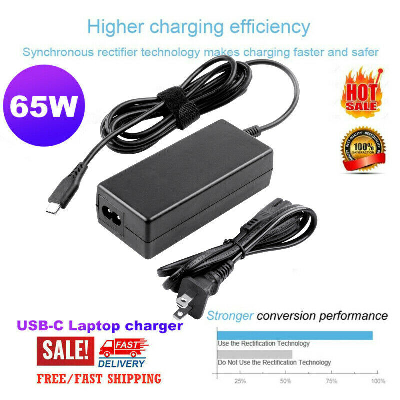 AC Adapter For Dell Chromebook 3100 3100 2 in 1 Laptop USB-C Charger Power Cord