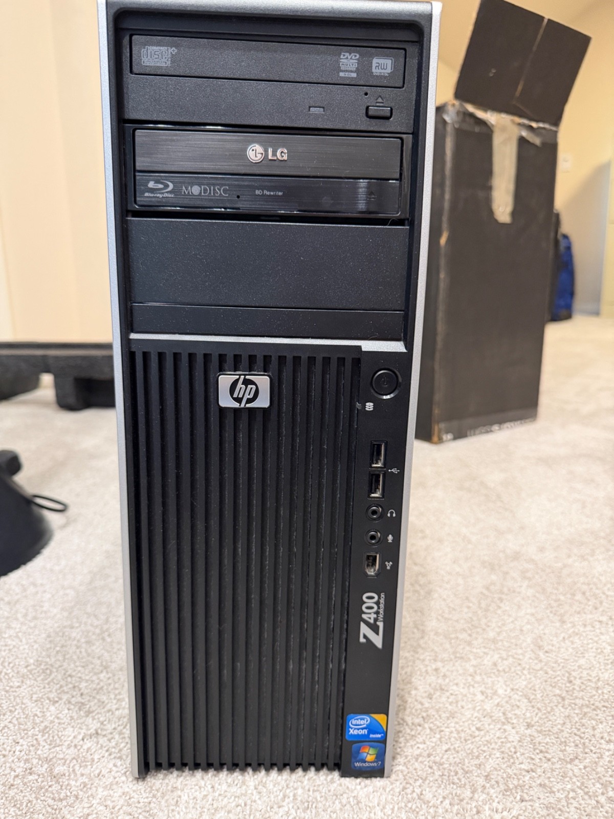 hp z400 workstation xeon W3550@3.07GHz, 250 GB SSD, 2TB WD SATA, Nvidia M2000