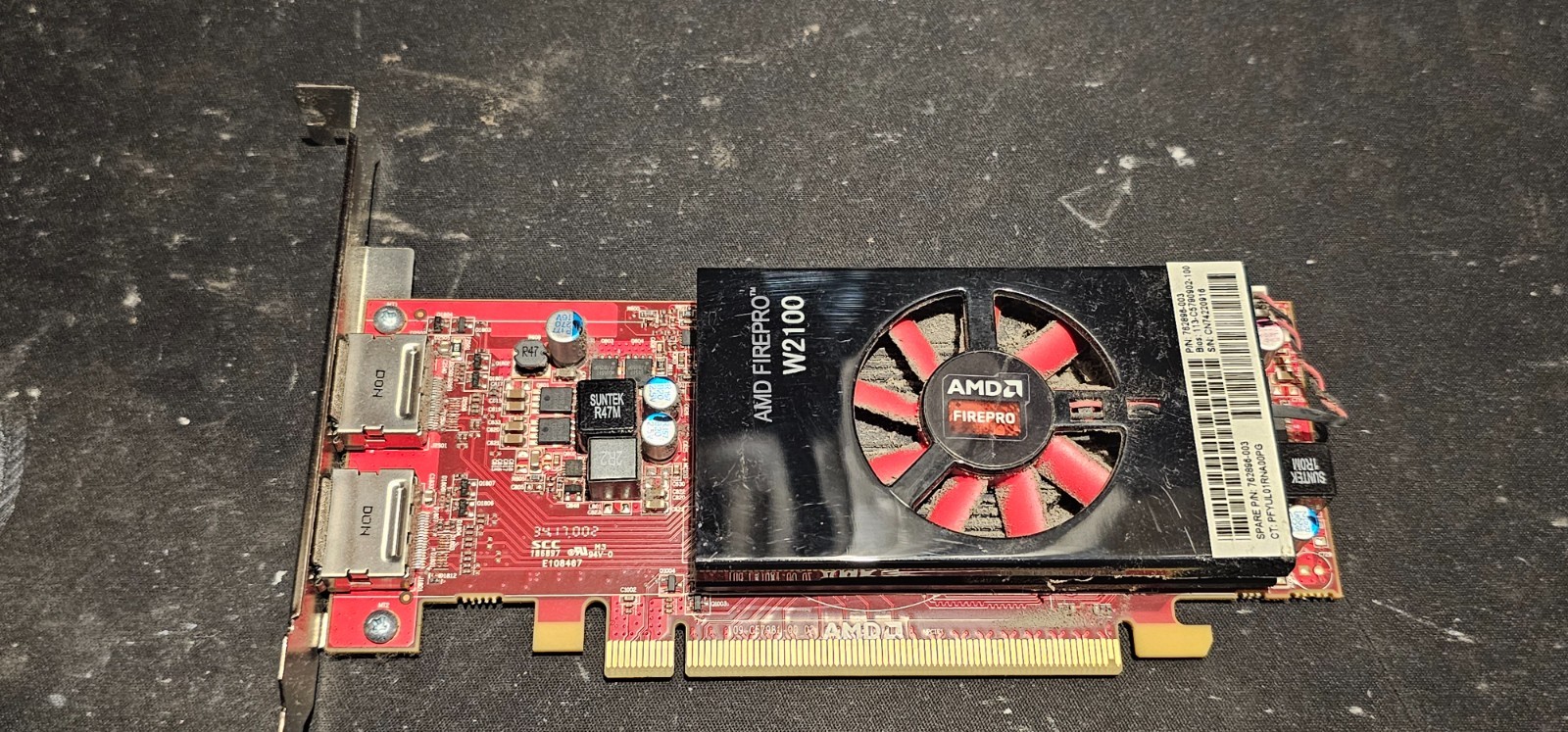 AMD FIREPRO W2100 2GB GDDR3 PCIE 16X 2X DISPLAYPORT Video Card