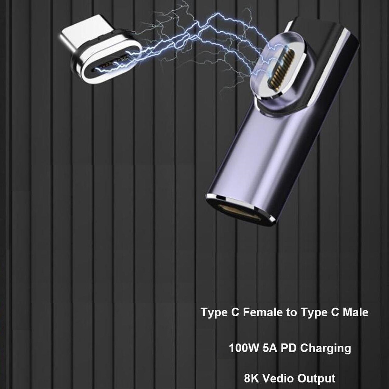 Magnetic USB C Adapter 24Pins Type C Connector For Thunderbolt 4 USB 4.0 40Gbps