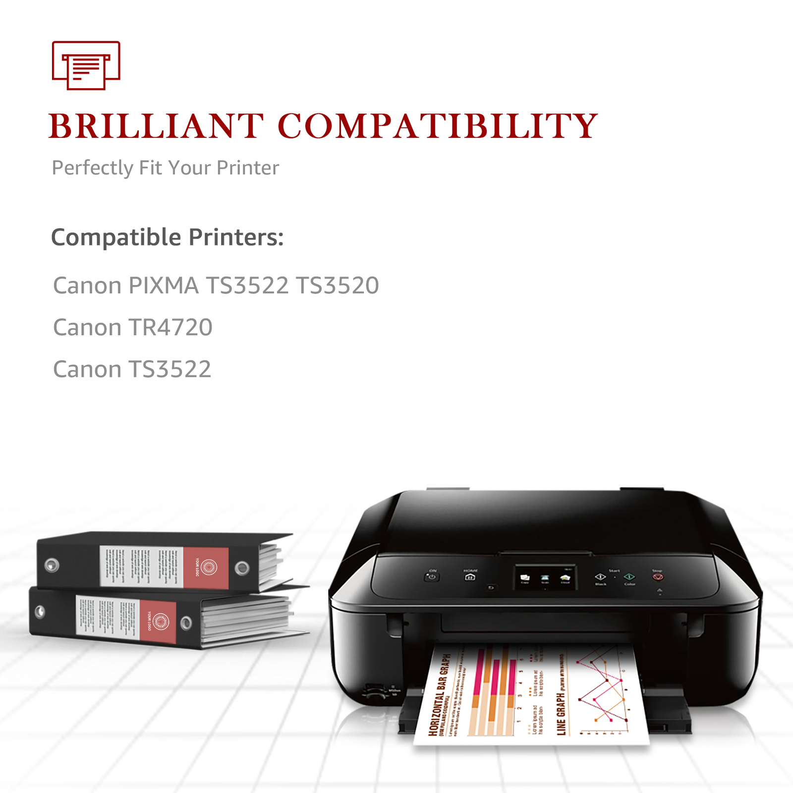 2x PG-275XL Black Ink Cartridge compatible with Canon PIXMA TS3500 TS3522 TS3520